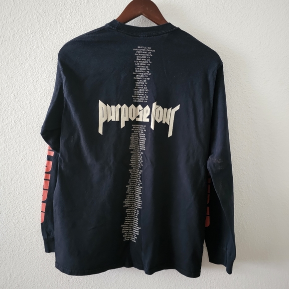 Justin Bieber 2016 Purpose tour merch shirt sz M long sleeve front back graphic - Picture 5 of 8
